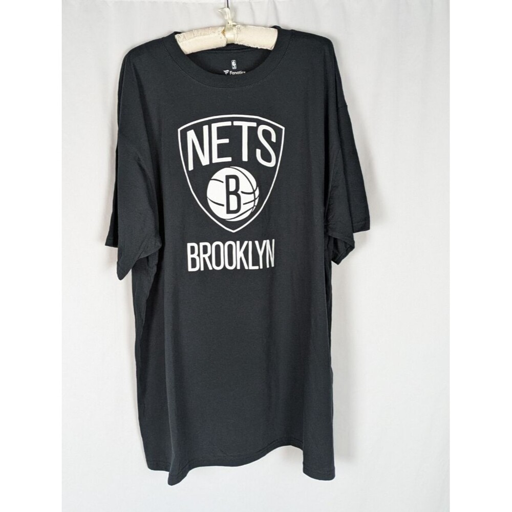 Fanatics Brooklyn Nets Tshirt 2XLB Men's Black Short Sleeve Basketball NBA